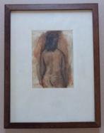 FRANK DE DEKKER / RUGGELINGS NAAKT / ORIGINEEL 43x33cm KADER, Antiquités & Art, Enlèvement ou Envoi