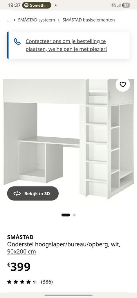 Hoogslaper IKEA, Maison & Meubles, Enlèvement, Lit mezzanine