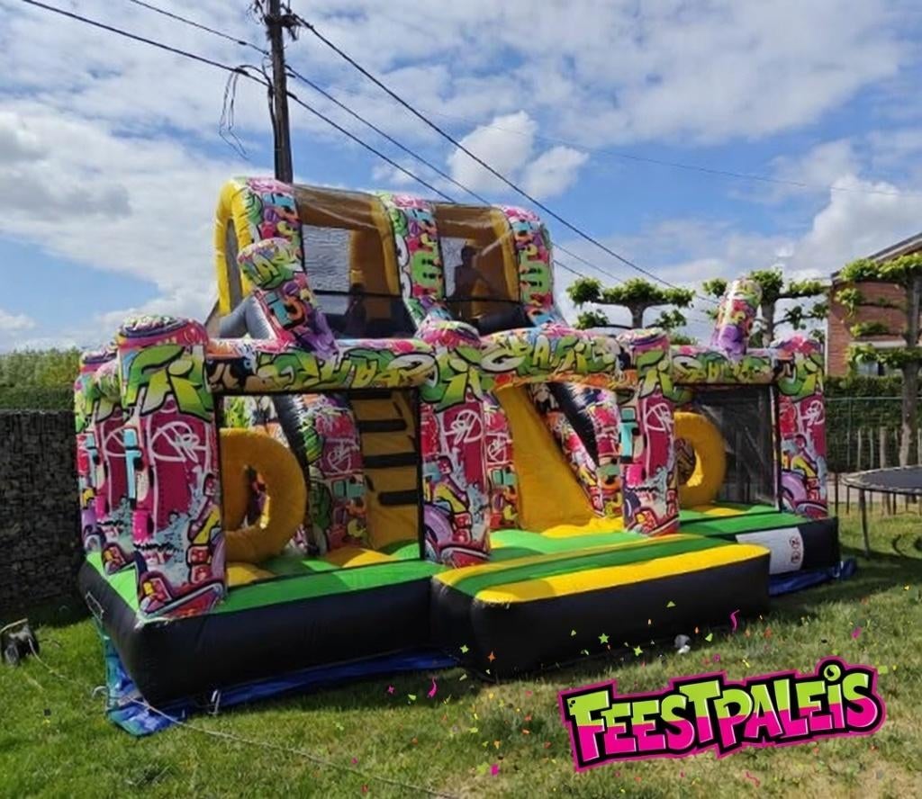 Groot springkasteel te huur 4x6, Hobby en Vrije tijd, Feestartikelen | Verhuur, Zo goed als nieuw, Ophalen