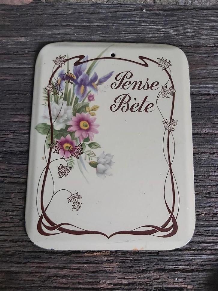 Prachtig vintage frans emaille bord / plaat art nouveaustijl, Antiquités & Art, Curiosités & Brocante, Enlèvement ou Envoi