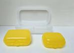 Tupperware™ Trio « Lunchbox en Snackbox » blanc - jaune, Envoi, Neuf, Jaune, Boîte