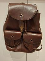 Vintage lederen dames rugtasje, Enlèvement ou Envoi, Utilisé, Brun, Autres types