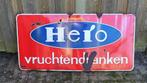 Emaille bord - Hero Vruchtendranken - Langcat Bussum, Verzamelen, Ophalen of Verzenden, Gebruikt, Reclamebord