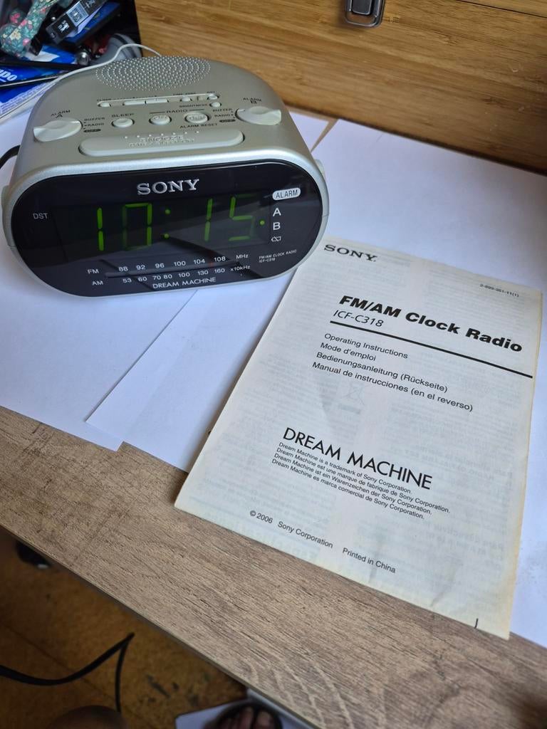 SONY Dream Machine ICF-C318 Wekkerradio - Handleiding, Ophalen of Verzenden