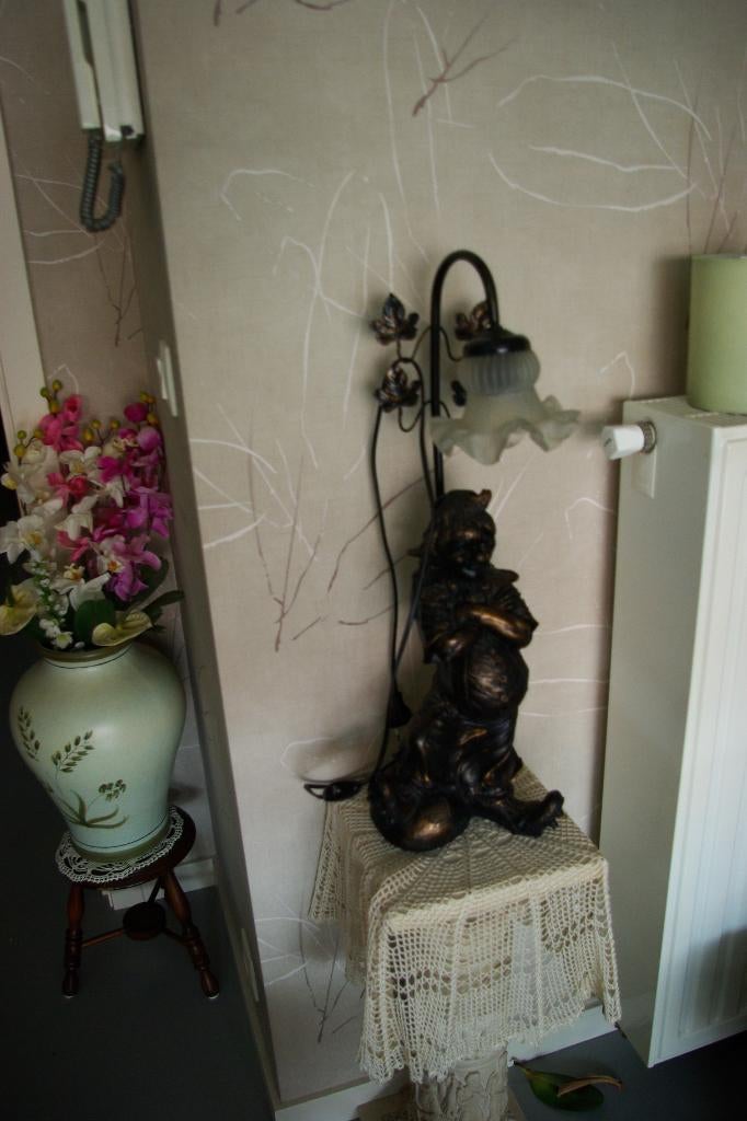 bronzen staande lamp, Ophalen, Overige materialen, 50 tot 75 cm, Zo goed als nieuw