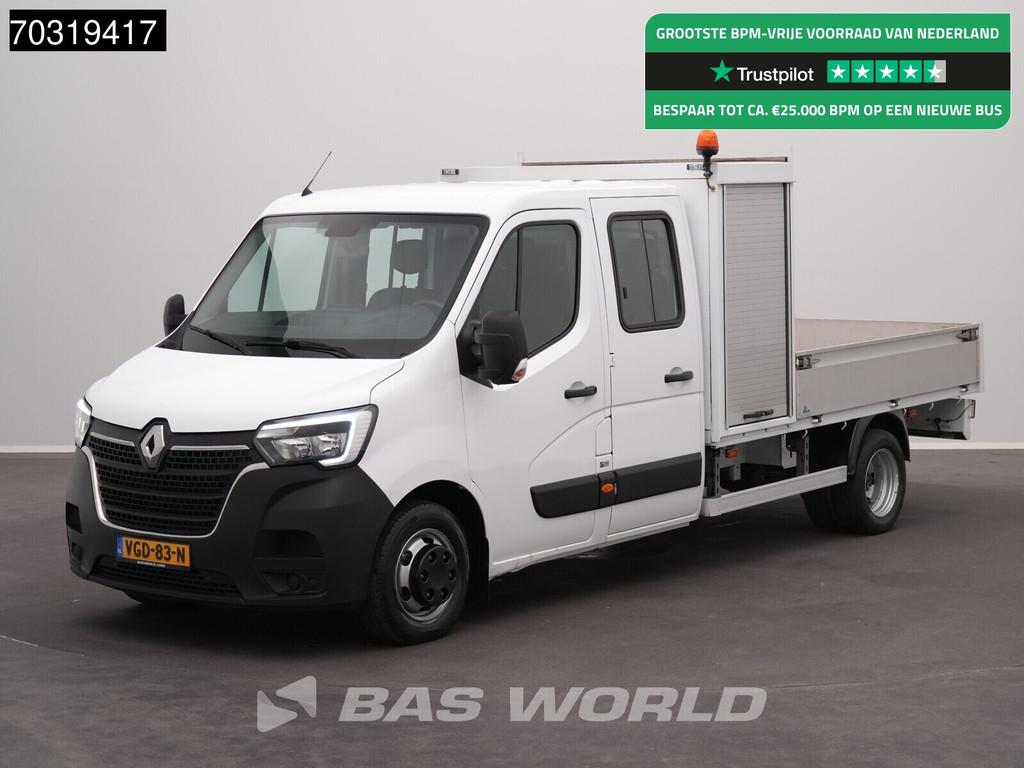 Renault Master 145PK Dubbel Cabine Open Laadbak met Kist Dub, Auto's, Bestelwagens en Lichte vracht, Bedrijf, Te koop, Airconditioning