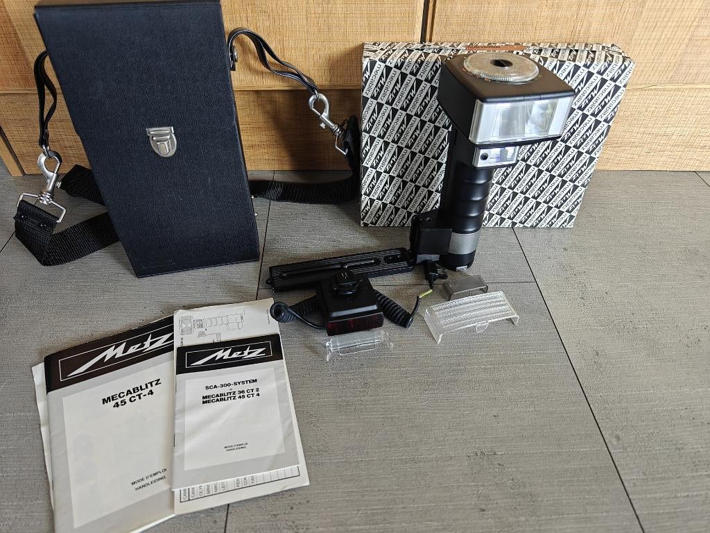 Metz Mecablitz 45 CT-4 flitser met accessoires, Ophalen of Verzenden, Gebruikt, Metz