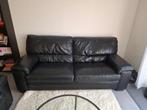 Canapé cuir noir 3 + 2 places, Ophalen, Leer, Zo goed als nieuw, Rechte bank