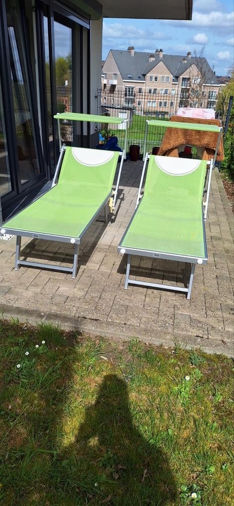 2 transats pour terrasse et/ou jardin, Jardin & Terrasse, Enlèvement, Comme neuf, Pliant