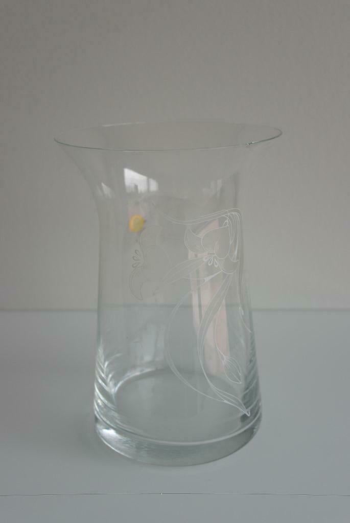 vase en cristal (motif floral) Zwiesel, Enlèvement ou Envoi, Comme neuf, Verre, Moins de 50 cm