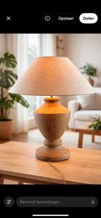 Staanlamp,houten voet, Ophalen, Zo goed als nieuw, Stof, 50 tot 75 cm