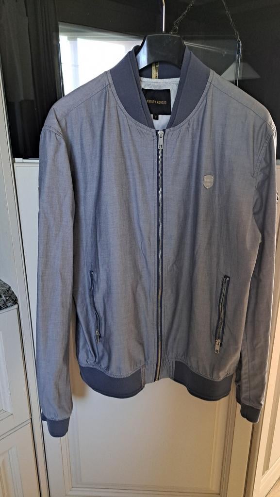 antony morato grijs (blauw ) heren jasje mt 52 xl, Kleding | Heren, Jassen | Zomer, Maat 52/54 (L), Ophalen of Verzenden, Gedragen