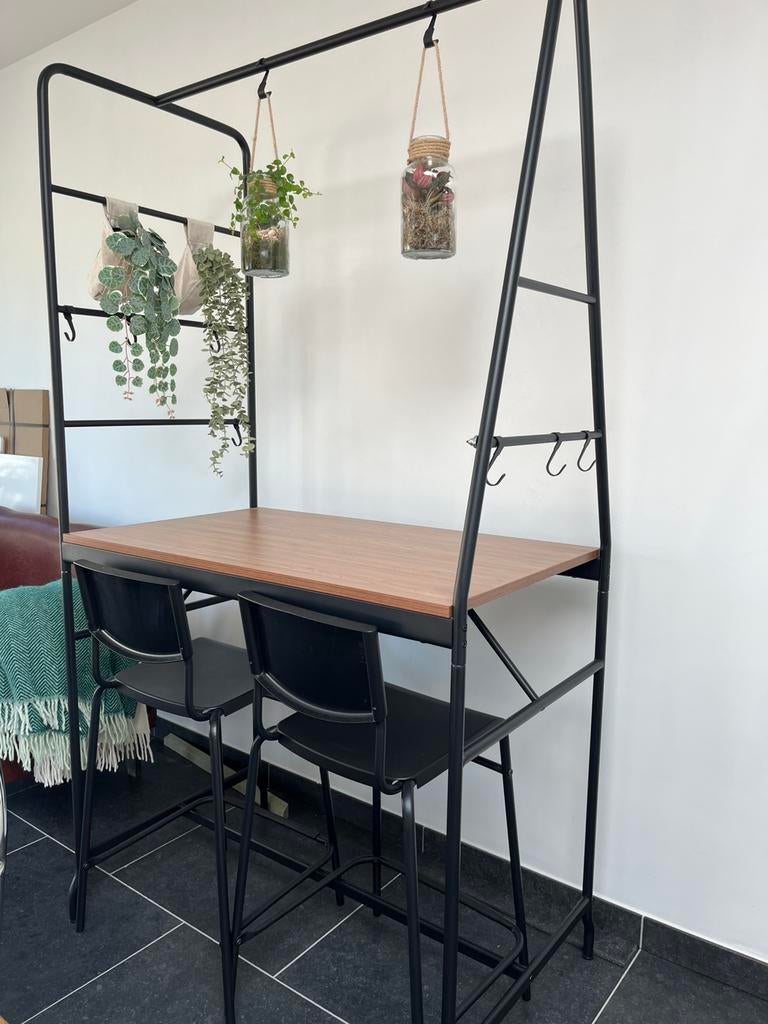 Stijlvolle IKEA bartafel met 4 krukken – set of apart, Maison & Meubles, Enlèvement, Comme neuf