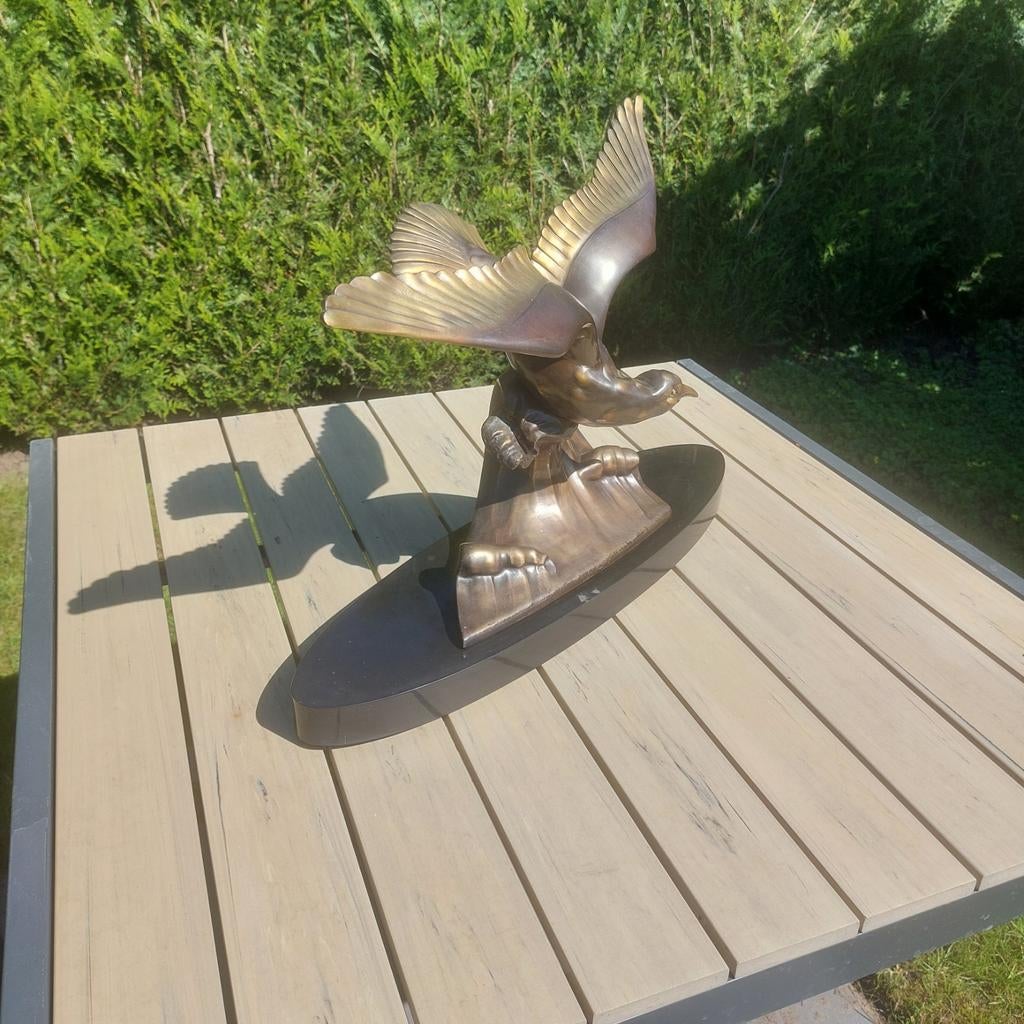 Aigle de mer en bronze, Jardin & Terrasse, Statues de jardin, Enlèvement, Utilisé, Métal, Animal