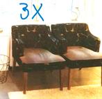 3 fauteuils, stoelen met Armleuning in velours, Huis en Inrichting, Ophalen, Stof