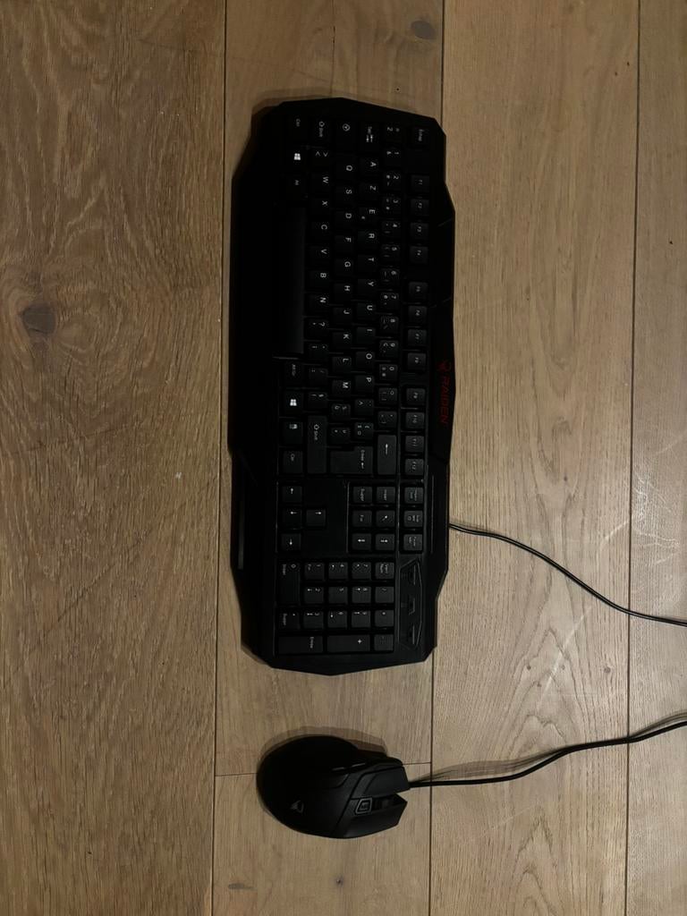 Raiden gaming keyboard en muis set, Ophalen, Azerty, Zo goed als nieuw, Toetsenbord en muis-set