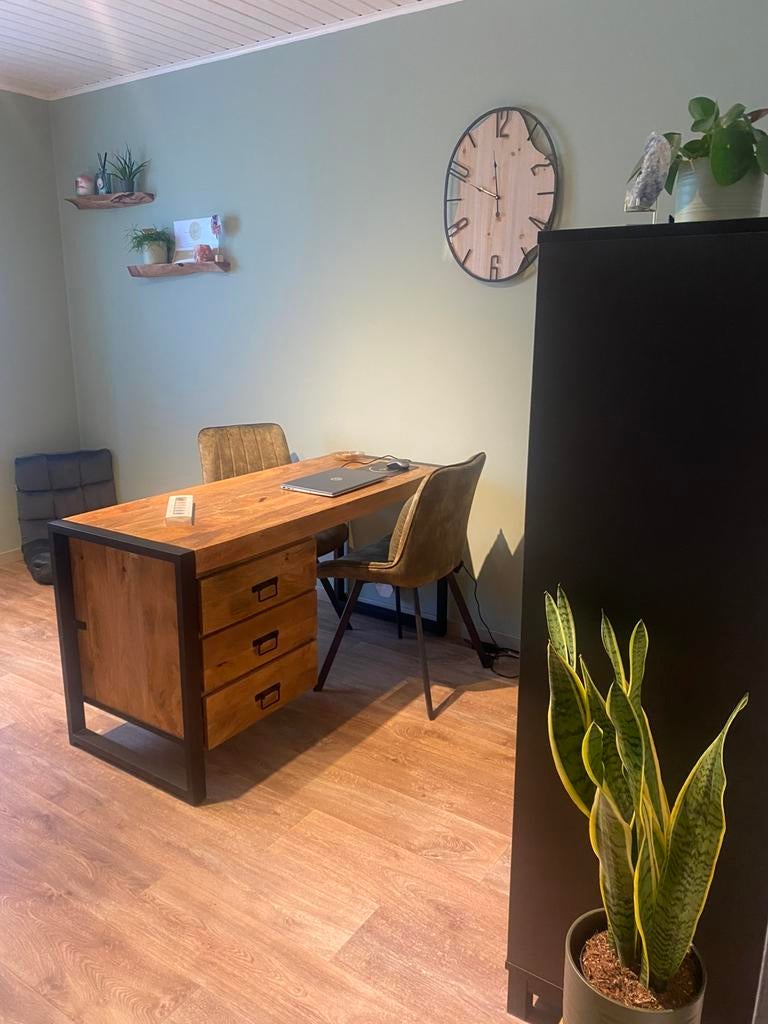 Mangohouten bureau, Maison & Meubles, Bureaux, Enlèvement, Comme neuf, Bois