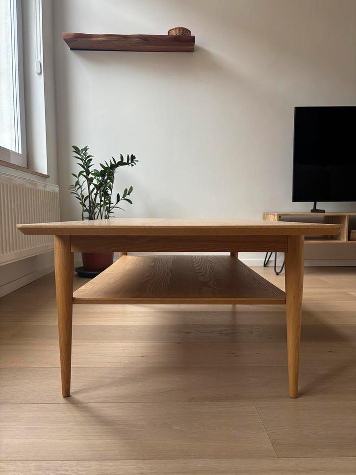 Table basse double plateau frêne, Huis en Inrichting, Tafels | Salontafels, Zo goed als nieuw, Minder dan 50 cm, 50 tot 100 cm