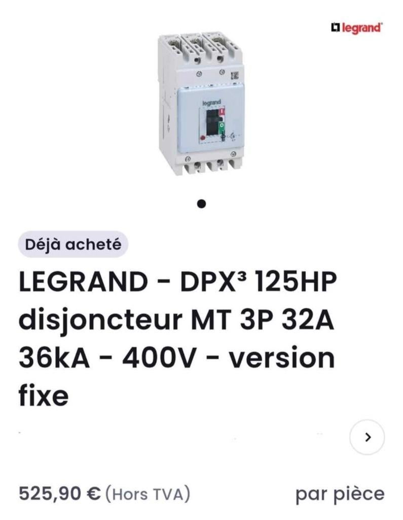 2 Legrand-stroomonderbrekers, Ophalen, Nieuw