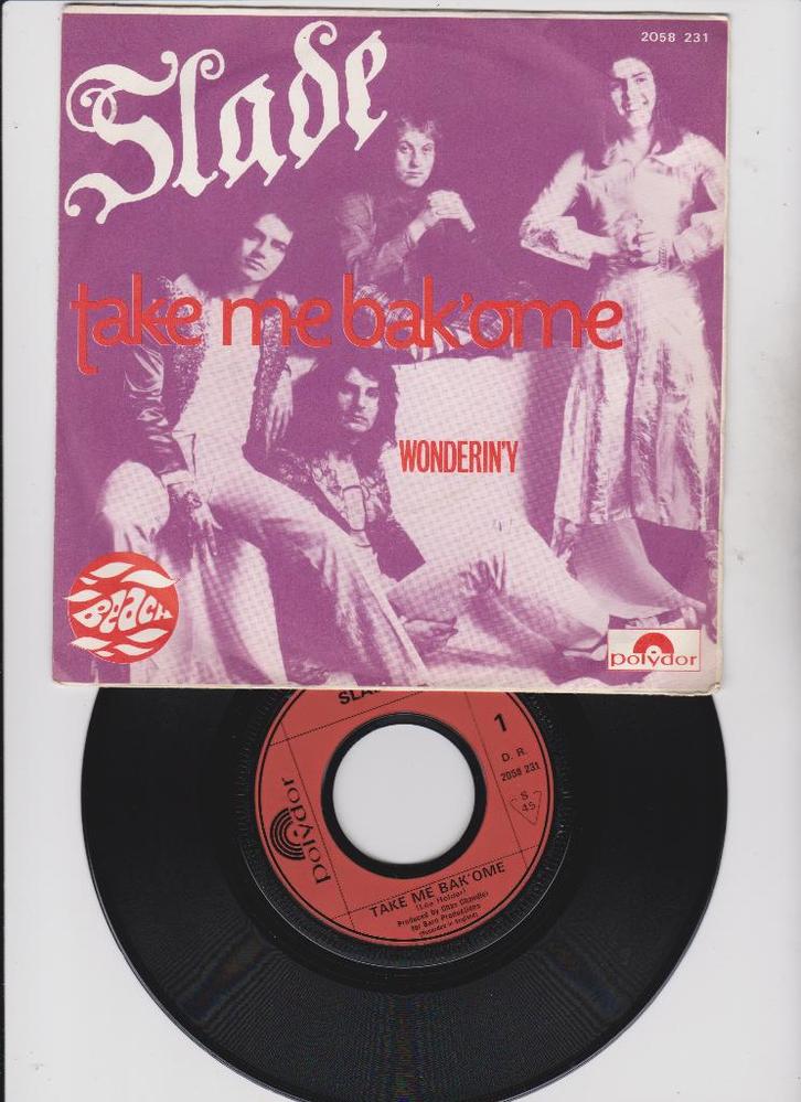 Slade ‎– Take Me Bak 'ome   1972   Glam Rock  nMINT, Cd's en Dvd's, Vinyl Singles, Zo goed als nieuw, Single, Rock en Metal, 7 inch