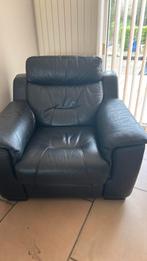 Elektrische relaxzetel bruin leder, Huis en Inrichting, Ophalen, Zo goed als nieuw