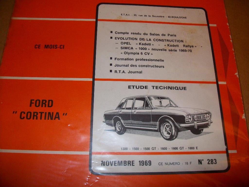 revue technique ford cortina 1966-1969, Enlèvement ou Envoi