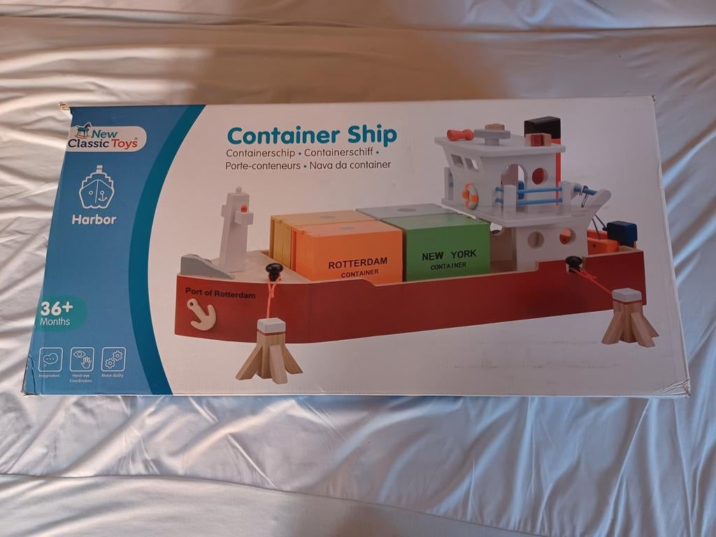 New Classic Toys ´Container Ship´ houten speelgoed nieuw, Ophalen, Nieuw, Overige typen