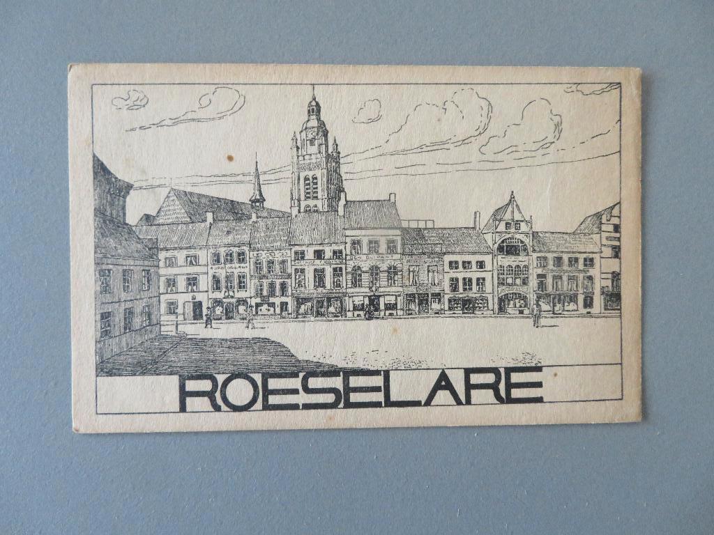 Kunst Wilhelm Hoffmann Dresden marktplein Roeselare, Verzamelen, Ophalen of Verzenden, Voor 1920, Ongelopen, West-Vlaanderen