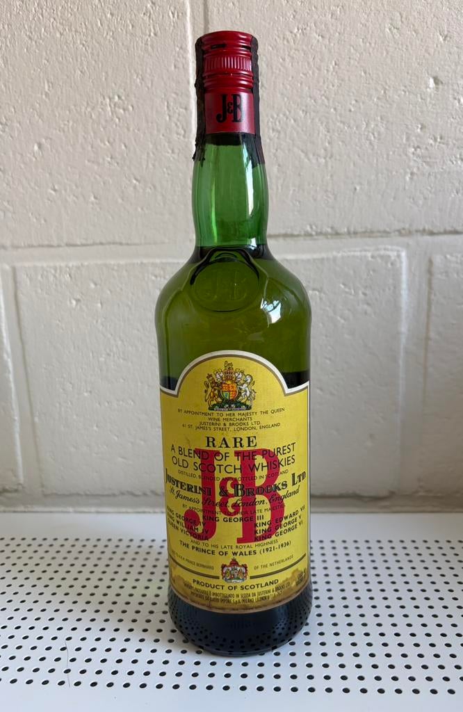J&B jaren 80 (old Scotch whisky) 75 cl, Verzamelen, Wijnen, Ophalen of Verzenden, Zo goed als nieuw