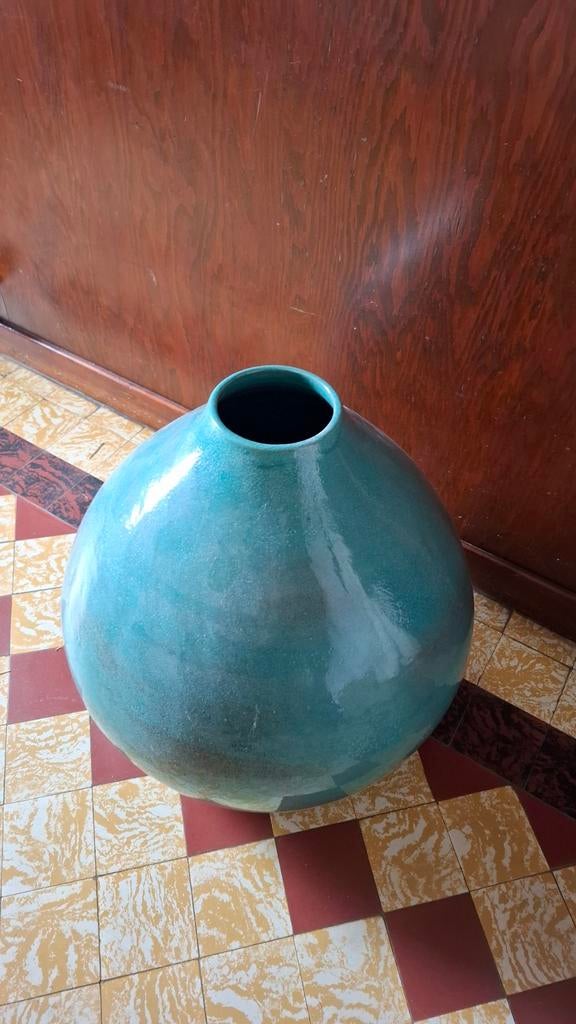 Grote, turquoise vaas, Ophalen