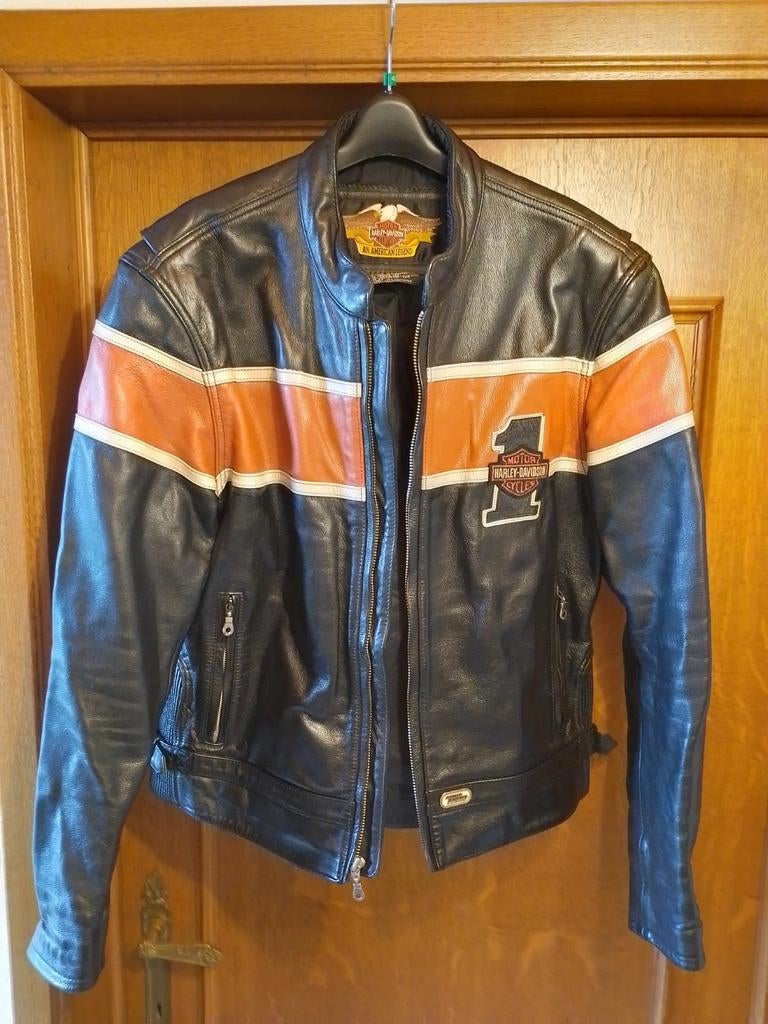 Veste moto cuir Harley-Davidson L (État neuf), Motoren, Particulier, Nieuw