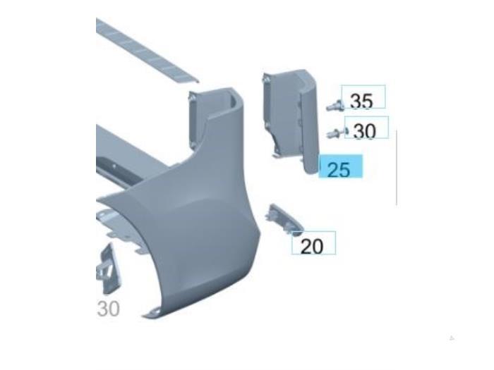 Coin pare-chocs arrière gauche d'un Mercedes Vito, Neuf, 3 mois de garantie, -, -