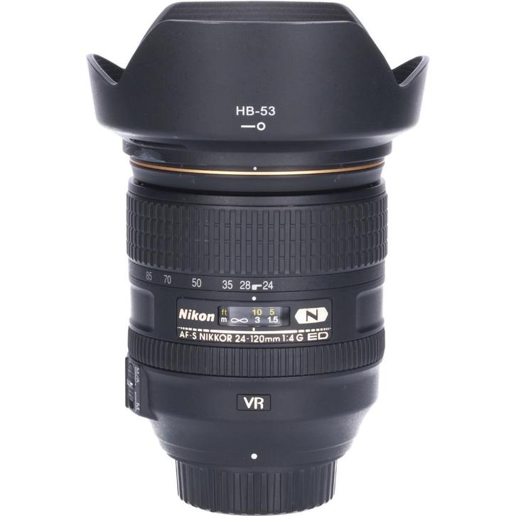 Nikon AF-S 24-120mm F/4.0G ED VR + HB-53 + Soft lens hoes, Audio, Tv en Foto, Foto | Lenzen en Objectieven, Zo goed als nieuw