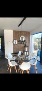 Glazen tafel met 6 stoelen, Maison & Meubles, Tables | Tables à manger, Enlèvement