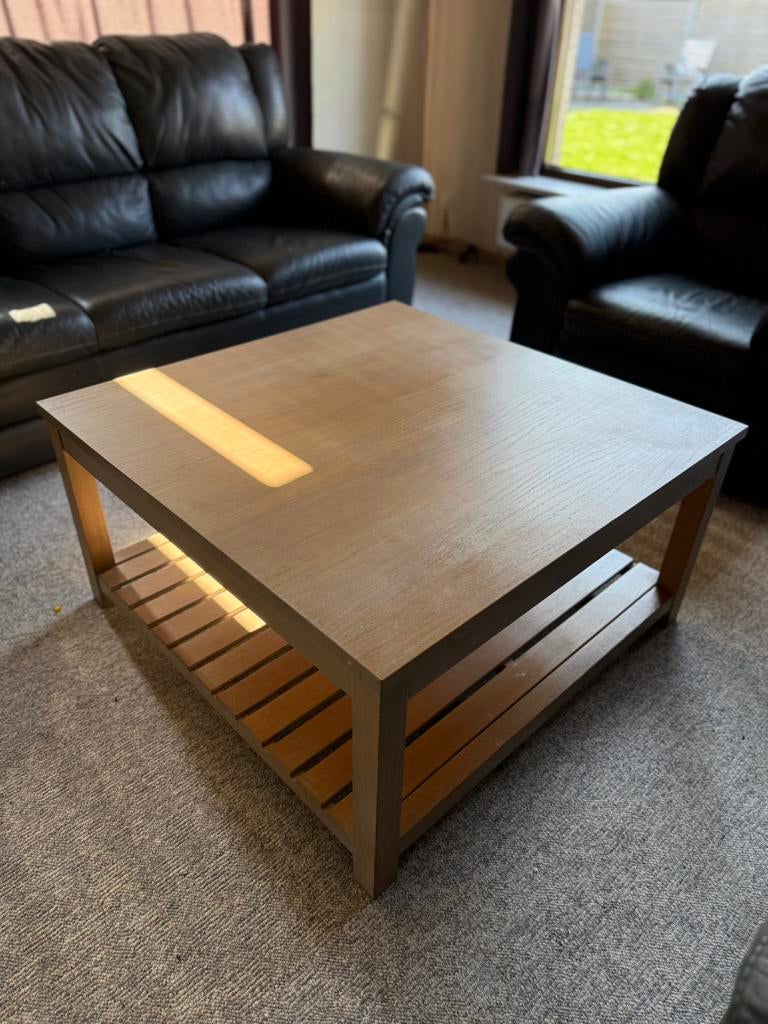 Houten salontafel, Huis en Inrichting, Tafels | Salontafels, Ophalen, Zo goed als nieuw