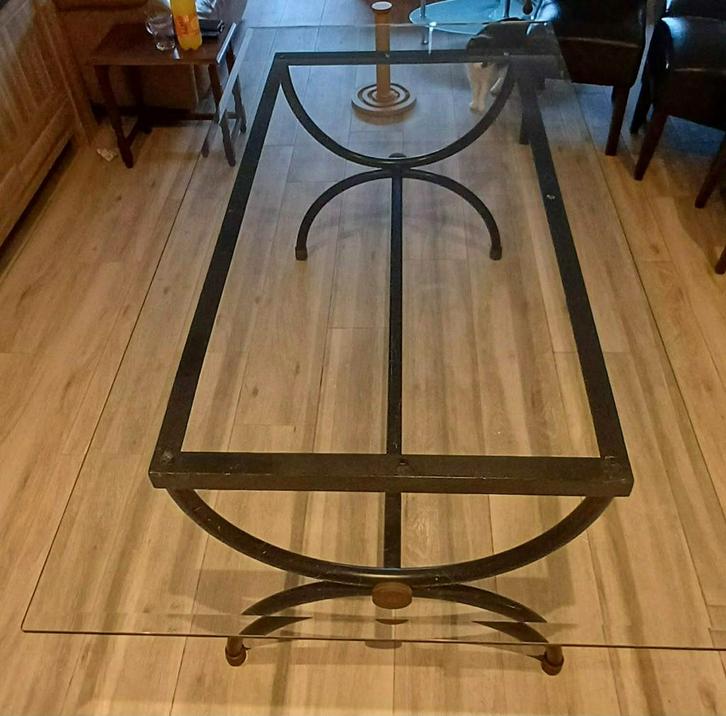 Table en verre, Maison & Meubles, Tables | Tables à manger, Utilisé, 50 à 100 cm, 100 à 150 cm, Cinq personnes ou plus, Rectangulaire