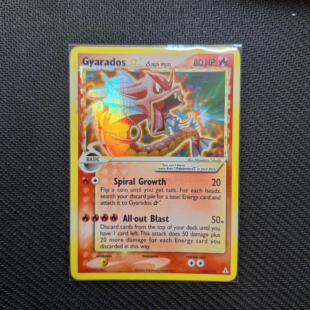 Uiterst zeldzame Pokémon-kaart - Gyarados Gold Star Delta-so
