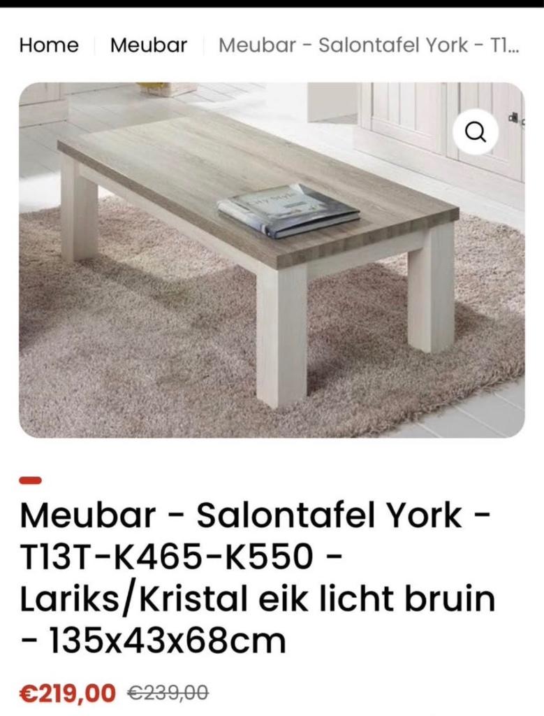 Salontafel York, Ophalen, 100 tot 150 cm, York landelijk, 50 tot 100 cm