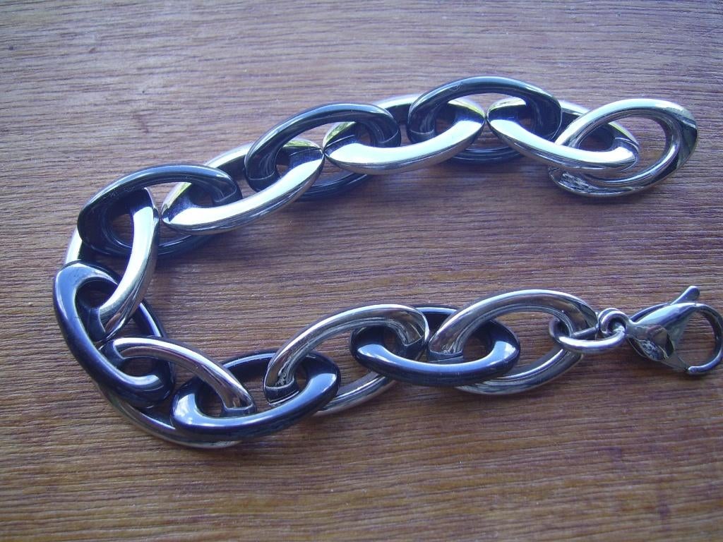 gros bracelet en acier et bracelet MELANO: prix pour un, Verzenden, Zo goed als nieuw, Zilver, Staal