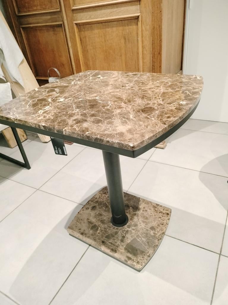 2 tafels natuursteen bruin en zwart marmer, Huis en Inrichting, Tafels | Eettafels, Ophalen