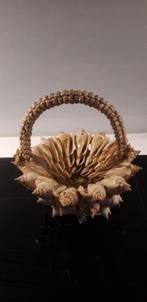 Vintage schelpenmand met handvat Shabby Chic, Ophalen of Verzenden