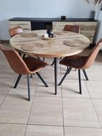 Eettafel met 4stoelen, Huis en Inrichting, 100 tot 150 cm, 100 tot 150 cm, Rond, Gebruikt