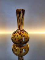 Murano glazen amberkleurige spatter vaas, Italy, jaren 1970, Antiek en Kunst, Ophalen of Verzenden