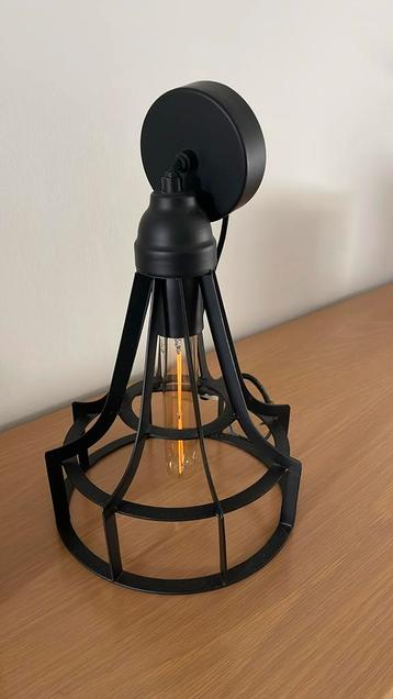 Zwarte pendel inclusief decoratieve lamp, Moins de 50 cm, Comme neuf, Enlèvement, Métal