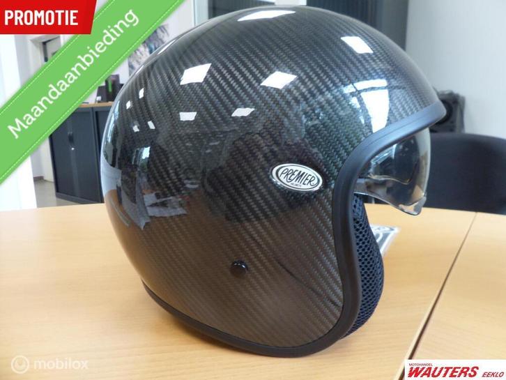 Premier Vintage Platinum Ed. Carbon Jethelm smal, Motoren, Kleding | Motorhelmen, Nieuw met kaartje, Ophalen of Verzenden