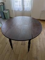 Louis Philippe ronde vintage tafel met opklapbaar houten lui, Ophalen, Gebruikt, 50 tot 100 cm, 50 tot 75 cm