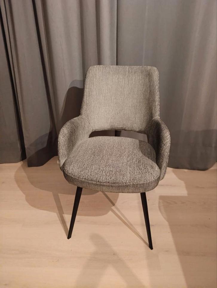 Lot de 2 chaises de salle à manger tissu/pieds méta, Maison & Meubles, Canapés | Salons, Bois, Enlèvement