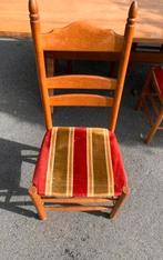 Schitterende vintage stoelen in massief eikenhout met fluwel, Antiek en Kunst