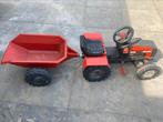 Vintage speelgoed tractor met kar, Ophalen, Gebruikt