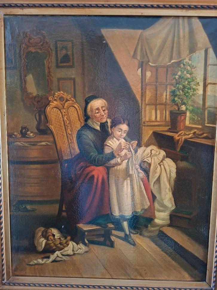 Antiek olieverf schilderij, Antiek en Kunst, Kunst | Schilderijen | Klassiek, Ophalen